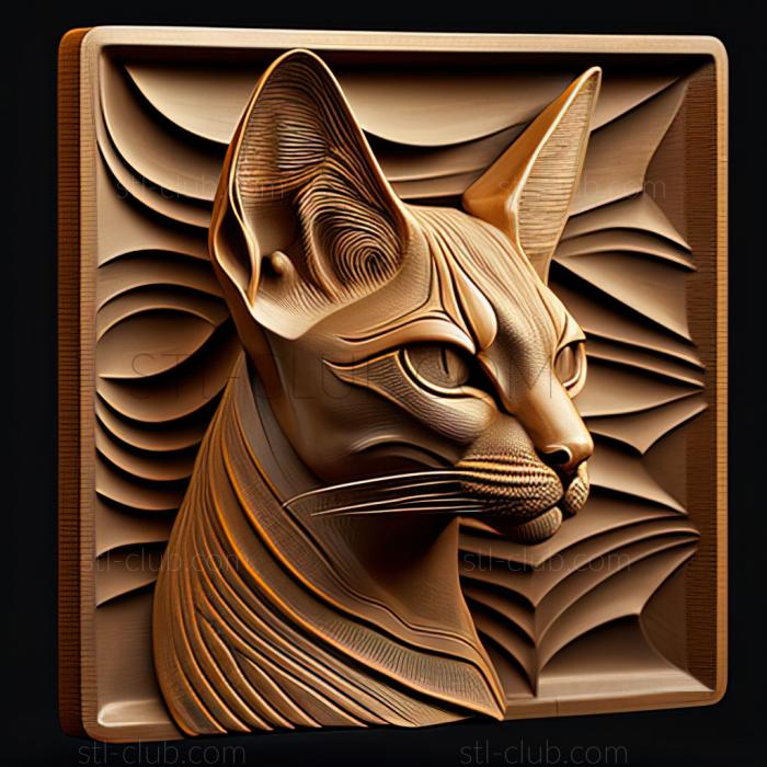 3D model st Abyssinian cat (STL)